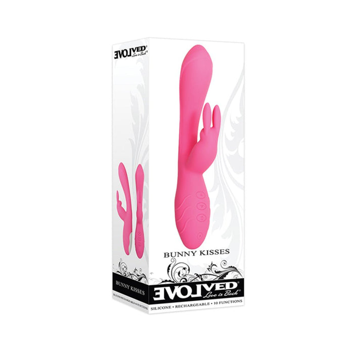 Evolved Bunny Kisses Rechargeable Silicone - Pink | SexToy.com