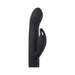 Black silicone dual-stimulation attachment sleeve for Evolved Four Play Kit with curved tip and clitoral stimulator.