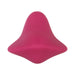 Magenta silicone finger ring vibrator with a wide base and smooth, curved design for targeted stimulation.