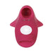 Compact rechargeable finger ring vibrator in deep pink with a central power button and ergonomic design.
