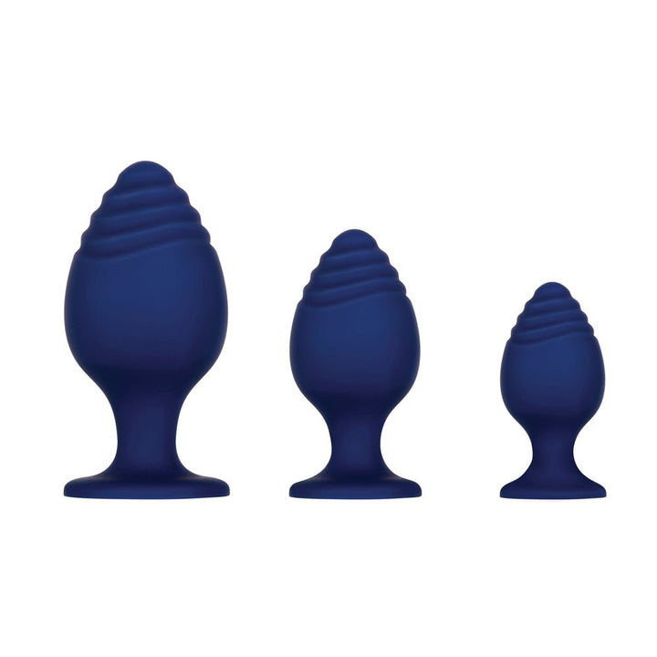 Evolved Get Your Groove On Butt Plug Set Of 3 Silicone Blue - SexToy.com