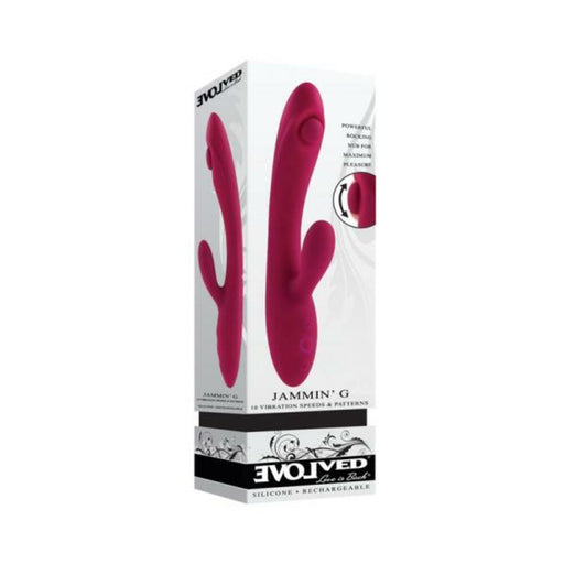 Evolved Jammin G Rechargeable Tapping Dual Stim Vibe Silicone Pink - SexToy.com