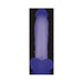Purple glow-in-the-dark flexible dildo with realistic texture and suction cup base.