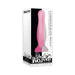 Pink small luminous silicone butt plug with suction base in white and black branded packaging.