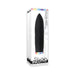 Black silicone rechargeable bullet vibrator with light-up base in white packaging box.
