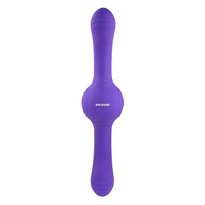 Evolved Our Gyro Vibe Rechargeable Dual Ended Gyrating Silicone Vibrator Purple - SexToy.com