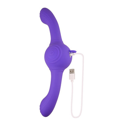Evolved Our Gyro Vibe Rechargeable Dual Ended Gyrating Silicone Vibrator Purple - SexToy.com