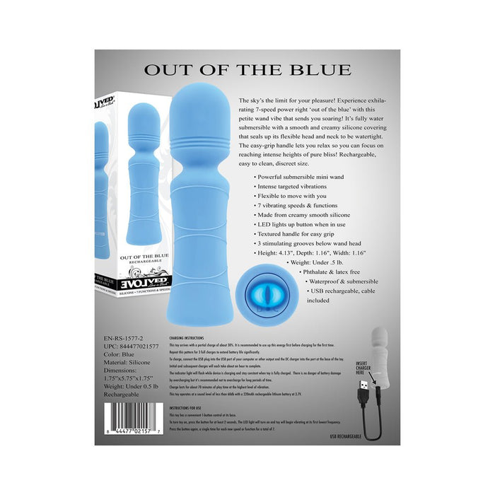 Evolved Out Of The Blue Rechargeable Silicone Wand Vibrator - SexToy.com