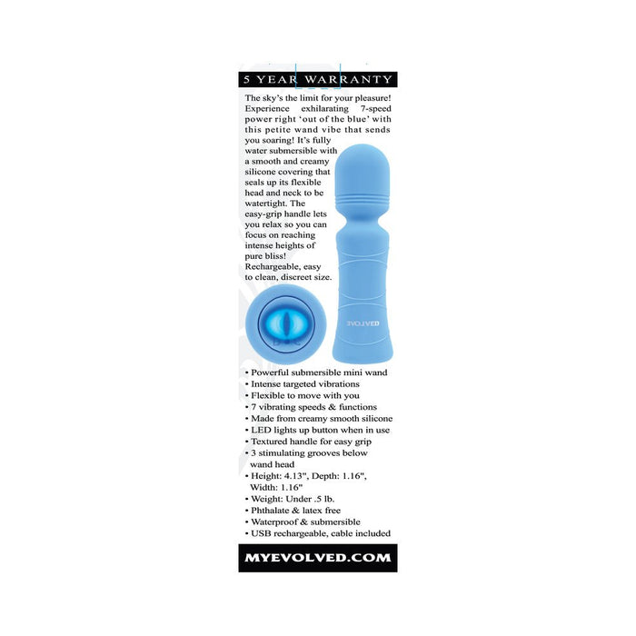 Evolved Out Of The Blue Rechargeable Silicone Wand Vibrator - SexToy.com