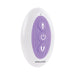 White and purple oval remote control with three buttons for the Evolved Petite Tickler Mini Vibe.
