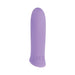 Compact purple silicone bullet vibrator with smooth rounded tip and subtle curve at base, shown on white background.