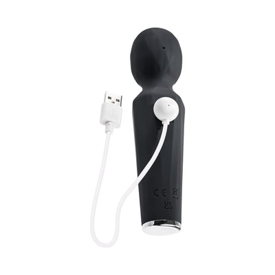 Evolved Rainbow Sucker Light-up Rechargeable Dual-function Silicone Suction Wand Vibrator Black - SexToy.com