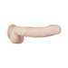 Realistic 9.5 inch poseable dildo with suction cup base in soft, supple flesh tone material.