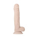 Realistic 9.5-inch poseable dildo with suction cup base in natural skin tone, featuring lifelike texture and details.