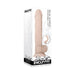 Evolved Real Supple Poseable 9.5 inch lifelike dildo with suction base in beige packaging showing realistic texture and bendable shaft.