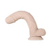 Realistic 9.5 inch poseable dildo with suction cup base in soft, flesh-toned material for customizable use.
