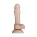 Poseable 6-inch realistic silicone dildo with suction cup base in natural skin tone.