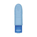 Blue rechargeable silicone vibrating finger ring with textured tip and compact design by Evolved.