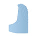 Light blue silicone vibrating finger ring with textured ridges for enhanced stimulation, designed for discreet pleasure.