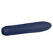 Sleek blue straight vibrator with smooth surface and rounded tip, featuring control buttons at the base.