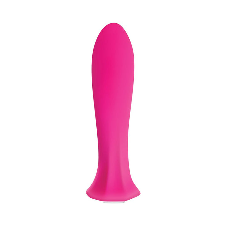 Pink bulbous bullet vibrator with flared base and smooth silicone finish, designed for discreet and powerful pleasure.