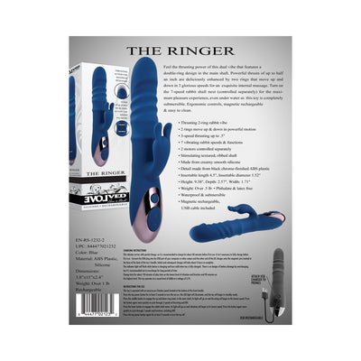 Evolved The Ringer Rechargeable Thrusting Silicone Rabbit Vibrator Blue - SexToy.com