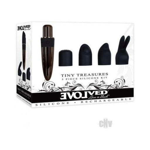 Evolved Tiny Treasures 5-piece Silicone Kit - Black | SexToy.com