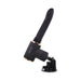 Black thrusting machine with adjustable suction cup mount and sleek silicone shaft, designed for hands-free use.