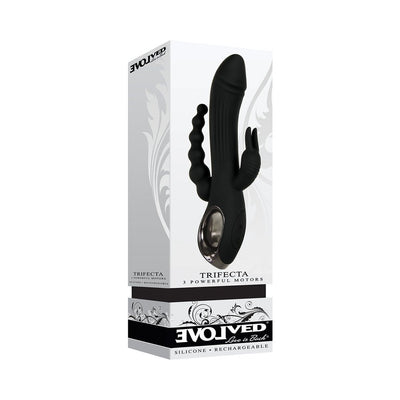 Evolved Trifecta Triple Stim Rechargeable - Black Evolved Trifecta Triple Stim Rechargeable - Black