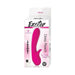 Packaging of Exciter Deep Reach G-Spot Vibe in pink with USB charging cable and 9 vibration functions highlighted.