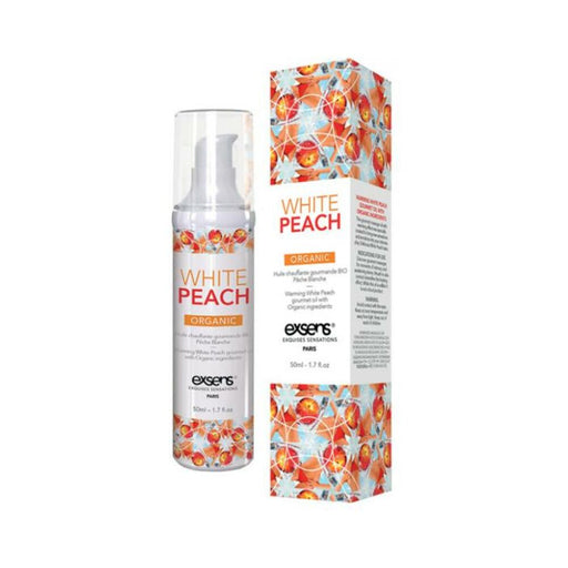 Exsens Warming Massage Oil White Peach 1.7 Oz. - SexToy.com
