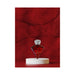 Red diamond-shaped Eye of Love Matchmaker pheromone parfum bottle on white pedestal with textured red background