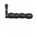 Black posable double penetrator with textured shaft and attached vibrating ring for enhanced stimulation.