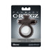 Black vibrating silicone super ring with textured stimulator, packaged in branded Fantasy C-Ringz box.