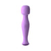Purple compact silicone body massager with ergonomic handle and single power button.