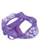 Purple lace crotchless panty with built-in bullet vibrator and wireless remote control on white background.