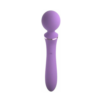 Purple ergonomic wand massager with rounded head and sleek handle for targeted and broad stimulation.