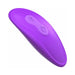 Purple strapless strap-on with smooth ergonomic design and control buttons on top for easy use.