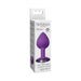 Packaging of a purple medium-sized silicone plug with a sparkling jewel base from Fantasy For Her collection.