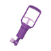 Purple handheld pleasure pump with clear suction cup and trigger handle for adjustable suction.