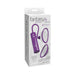 Purple rechargeable pleasure pump kit with two silicone domed cups in retail packaging