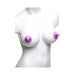 White mannequin torso wearing two pink vibrating nipple suckers designed for gentle suction and stimulation.