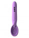 Purple silicone vibrating roto suction device with three control buttons on handle, designed for intimate pleasure.