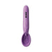 Purple silicone vibrating roto suction device with ergonomic handle and three control buttons labeled R, S, and V.