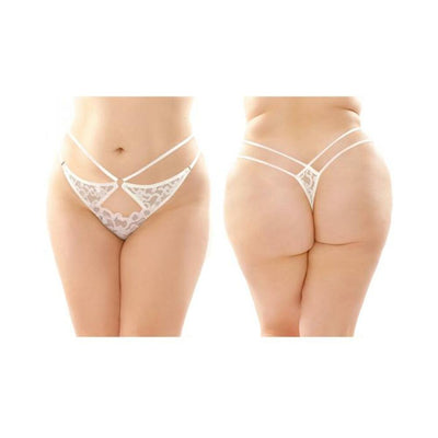 Fantasy Lingerie Bottoms Up Jasmine Strappy Lace Thong With Front Keyhole Cutout | SexToy.com