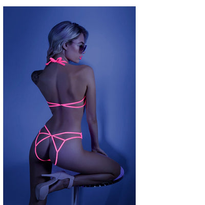 Fantasy Lingerie Glow Impress Me Lace Bodysuit With Open-Cage Back - SexToy.com