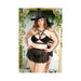 Fantasy Lingerie Play Spellbound Costume Strappy Pentagram Detail Bralette, Criss-Cross Cutout Panty, Skirt & Hat - SexToy.com