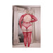 Fantasy Lingerie Sheer Infatuation Open Back Longsleeve Teddy Bodystocking Red Queen Size - SexToy.com