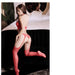 Fantasy Lingerie Sheer Mesmerized Halter Teddy Bodystocking with Attached Stockings - SexToy.com