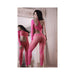 Fantasy Lingerie Sheer One More Time One Shoulder Cut Out Bodystocking Pink O/s - SexToy.com